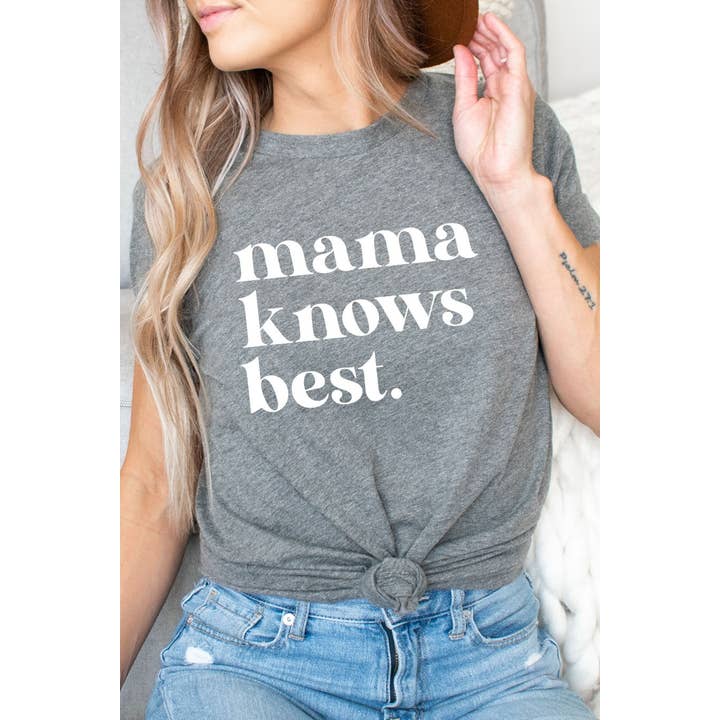 Mama Knows Best Graphic Tee for wholesale by Bella Me