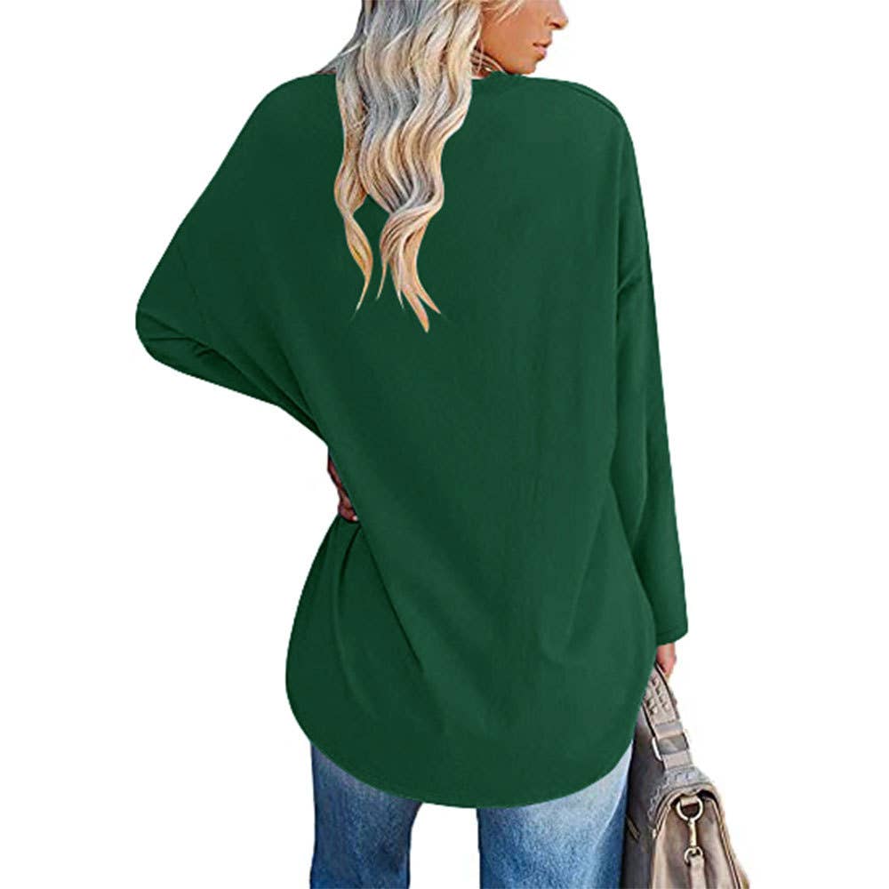 Rosa Clothing - Wholesale T-Shirt - Women's - Loose Round Neck Long Sleeve T-shirt Top14