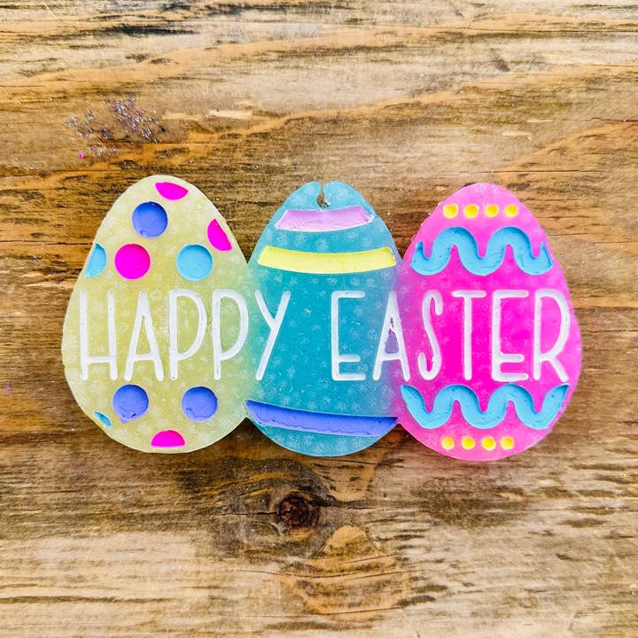 Dreifach-Ei „Frohe Ostern“ Auto-Duftanhänger für den Großhandel von Southern Creek Wholesale