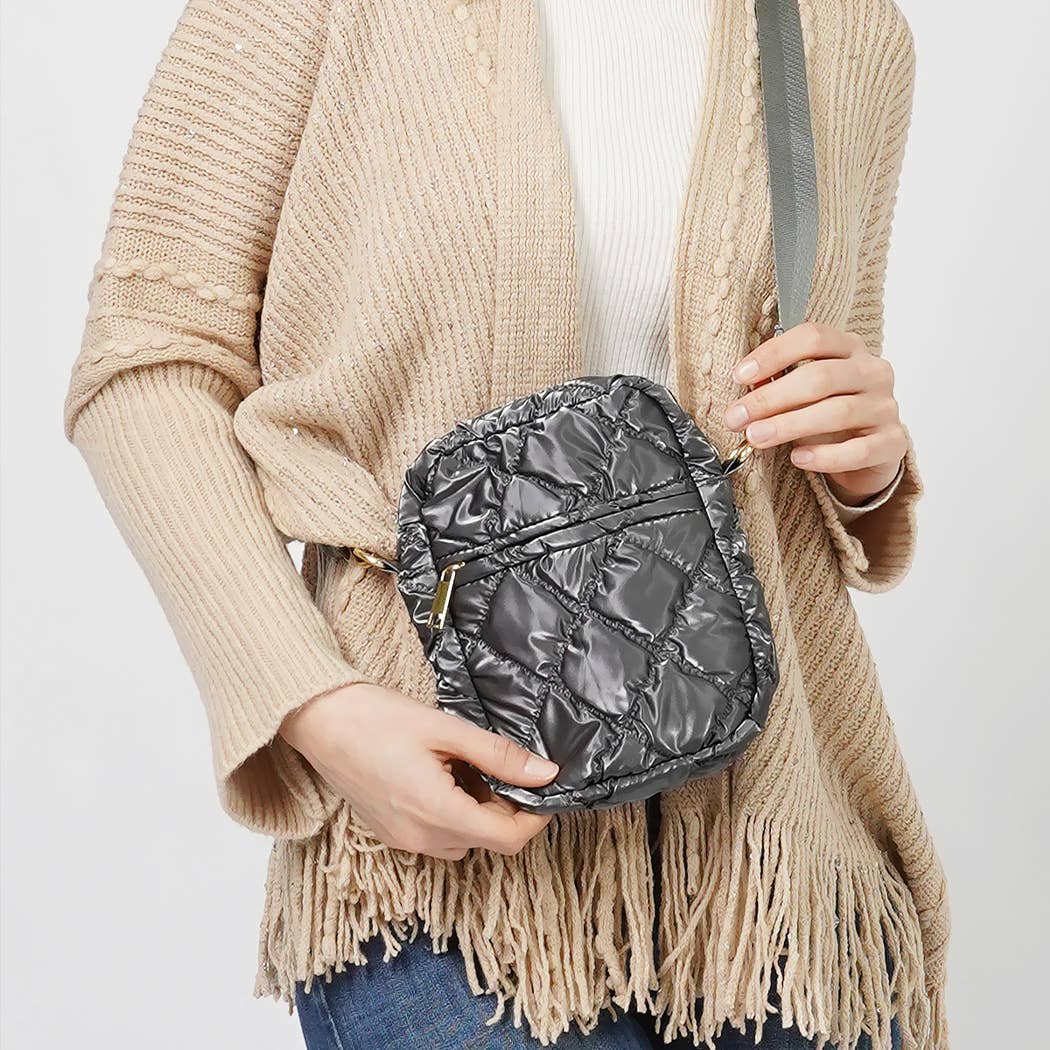 Fashion City – bolsa tiracolo - Mulher por atacado – Mini Mala Cruzada Puffy Brilhante11
