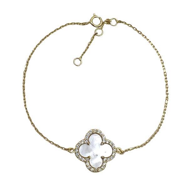Bracciale Clover 'Halo': Oro Vermeil per la vendita all'ingrosso da parte di Athena Designs