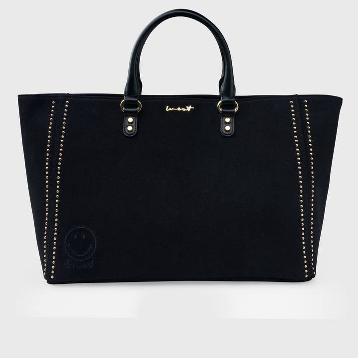 WEAT - Wholesale Tote Bag - Women's - Big Tote Bag Smiley® Denim Black3