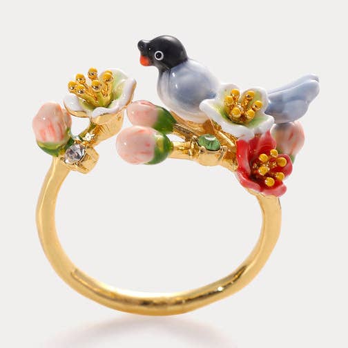 Bague Magpie & Flower pour la vente par Verdivine