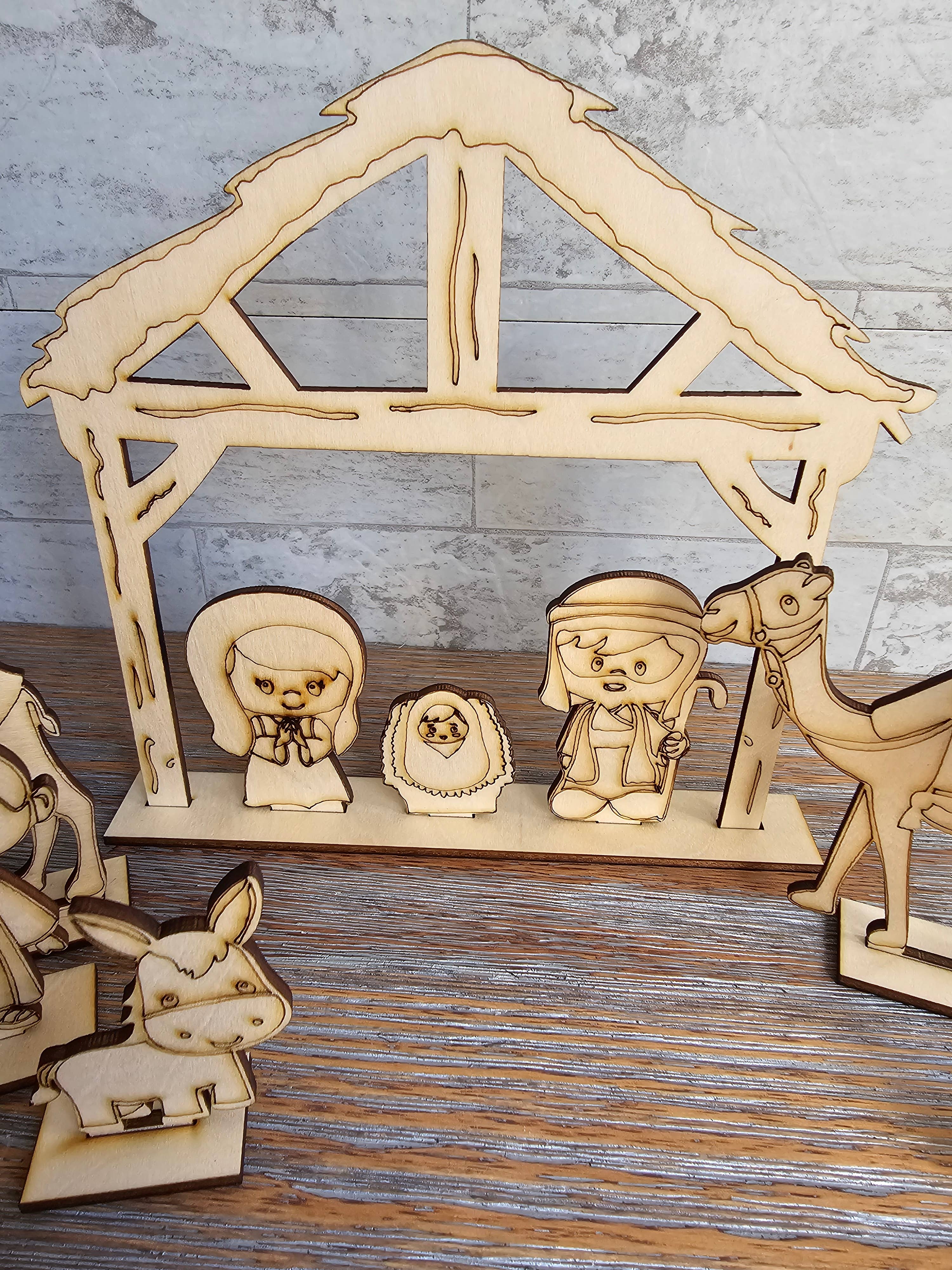 LB Personalized Design - Wholesale DIY Craft Kit - Wood Nativity Set - DIY Paintable Christmas Craft3