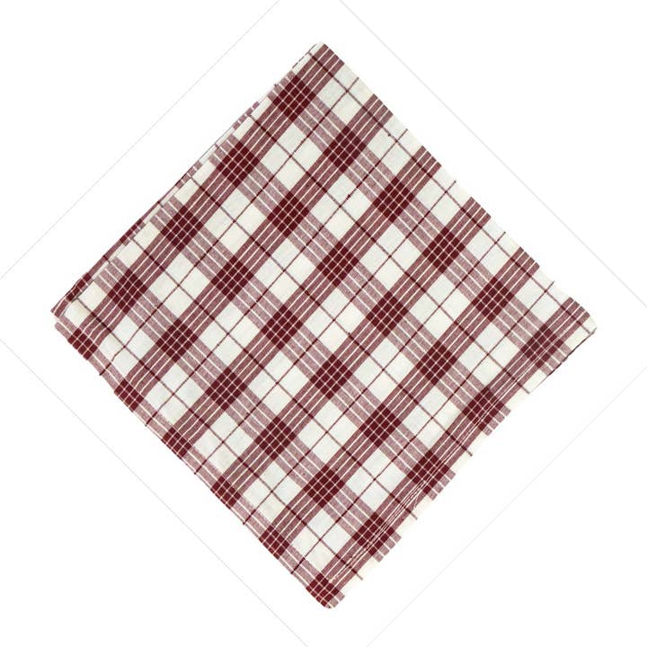 Napkins Pattern - Burgundy Plaid for wholesale by Accent Linen