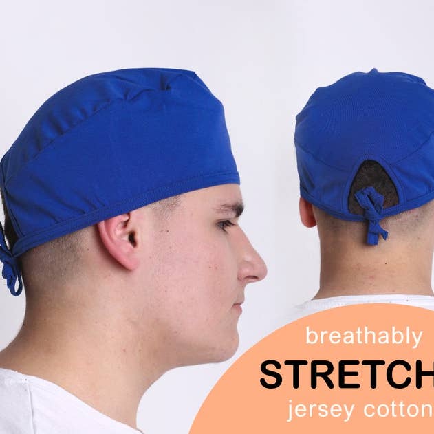 Bestscrubcap - Wholesale Healthcare Uniform - Women's - Black Solid Handmade Cotton Scrub Cap Adjustable Surgical Ha8