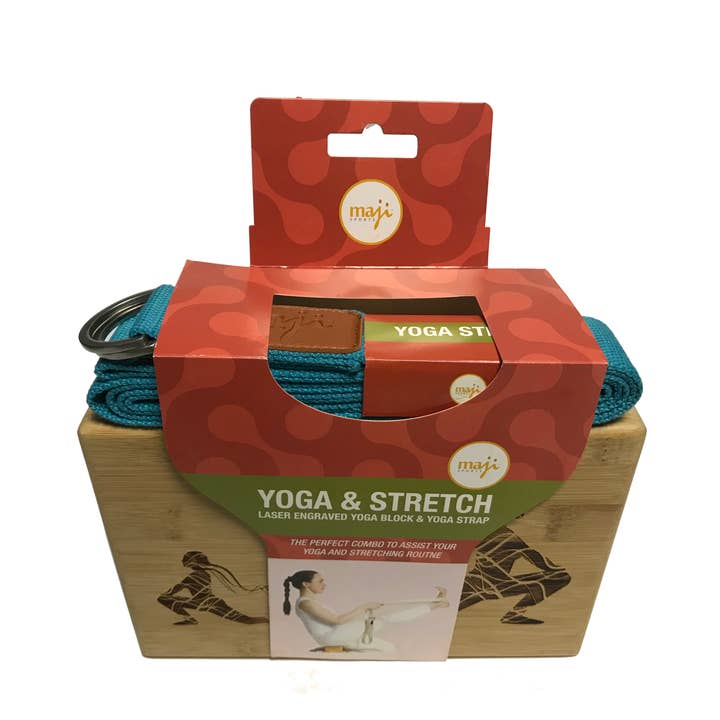 Maji Sports, LLC - Wholesale Yogariem/band - Lasergegraveerde bamboe blok en riem combo9