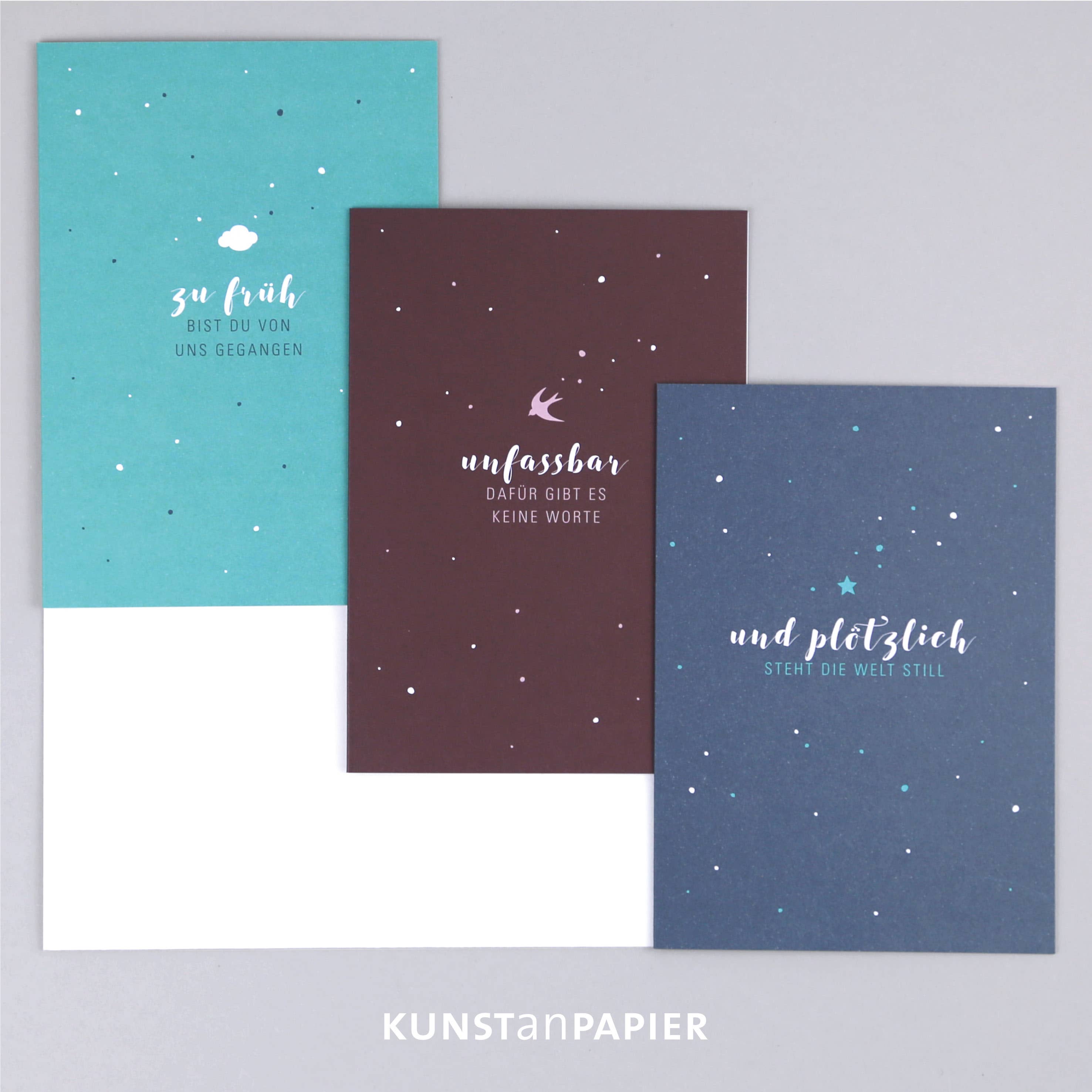 Kunst an Papier - Vendita all'ingrosso Biglietti di condoglianze - Biglietto da lutto Pepe Wolke5