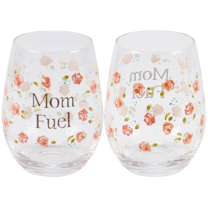 Mom Fuel Wine Glass for wholesale by Primitives by Kathy