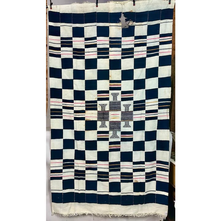Vintage Used Black & White Fulani African Cotton Textile for wholesale by The Niger Bend