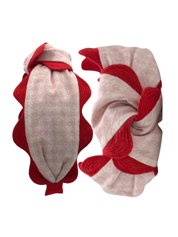 Jumbo röd kammussla på hundtandsmönster för wholesale av Pretty Happies