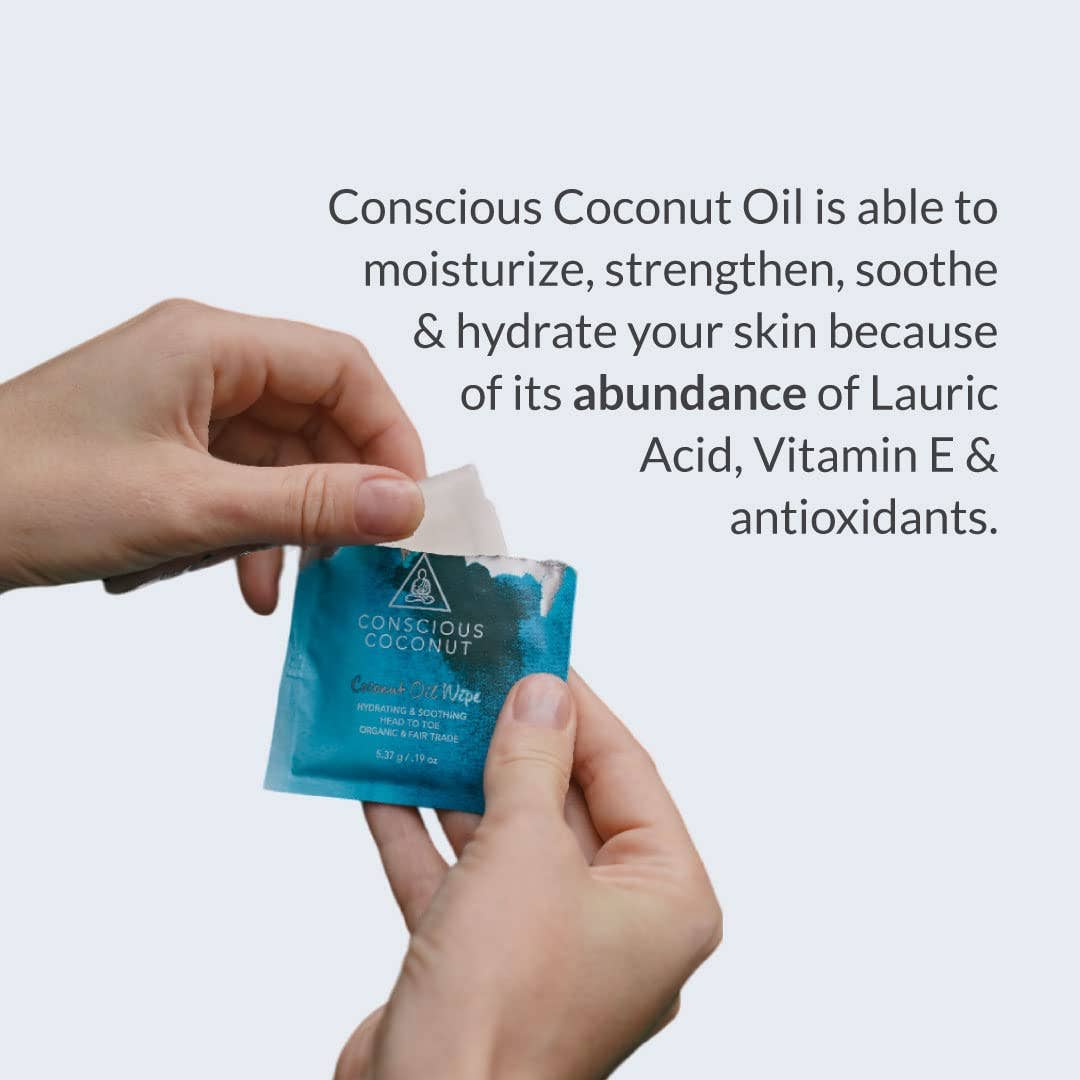 Conscious Coconut - Wholesale Intimate Cleanser/Wipe - Feminine Health Coconut Oil Wipes (Pouch of 10)6