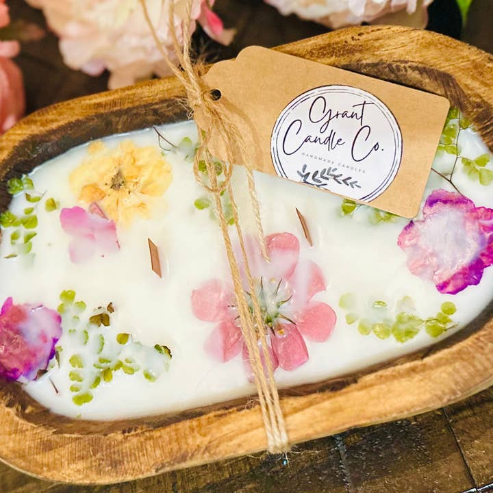 Botanical Dough Bowl Soy Candle-Lavender & Vanilla for wholesale by Grant Candle Co.