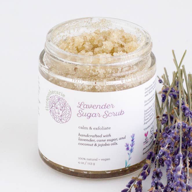 Lavender Sugar Scrub for wholesale by florapothecarie