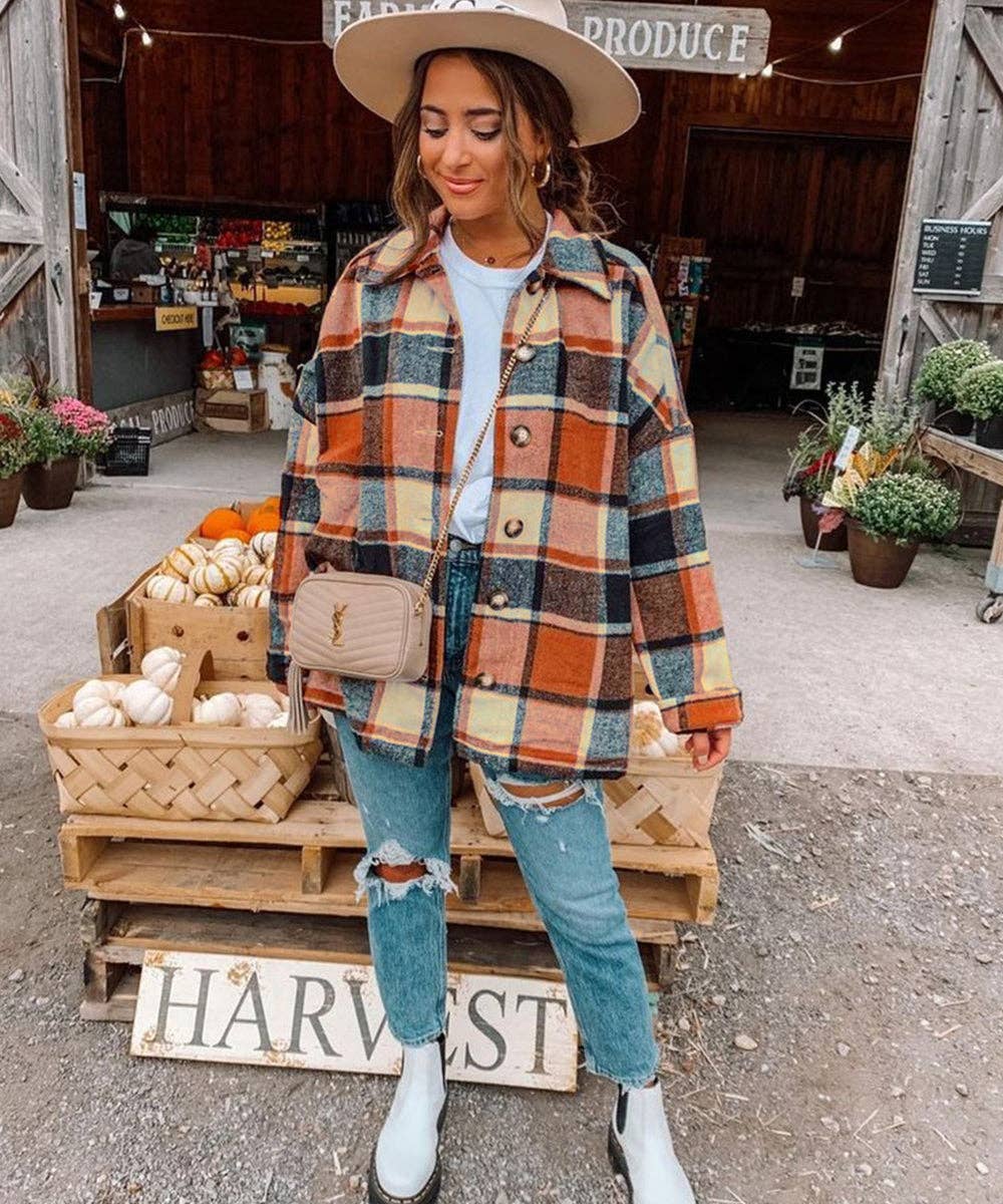 Aria Romance - Wholesale Cardigan - Women's - Checkered Shawl Collar Cardigan11