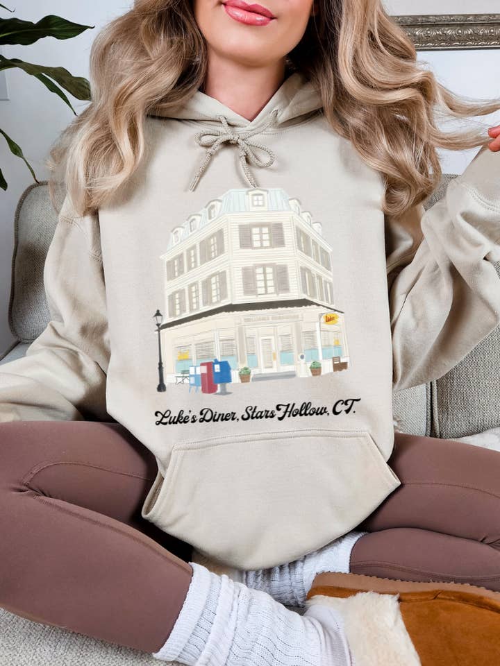 Luke's Diner Outline Gilmore Girls Adult Graphic Hoodie for wholesale by Uncommon Label