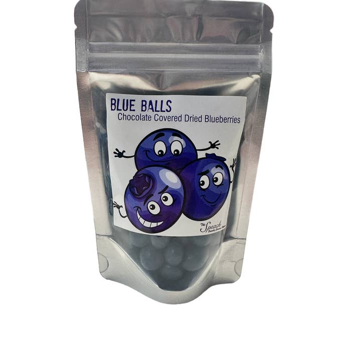 Speach Family Candy Shoppe - Wholesale Chocolate Covered Sweets - Blue Balls - Chocolate Covered Dried Blueberries
