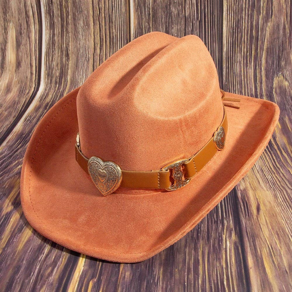 Collections by Fame Accessories - Wholesale Fedora - Women's - Western Heart Buckle Cowboy Hat9