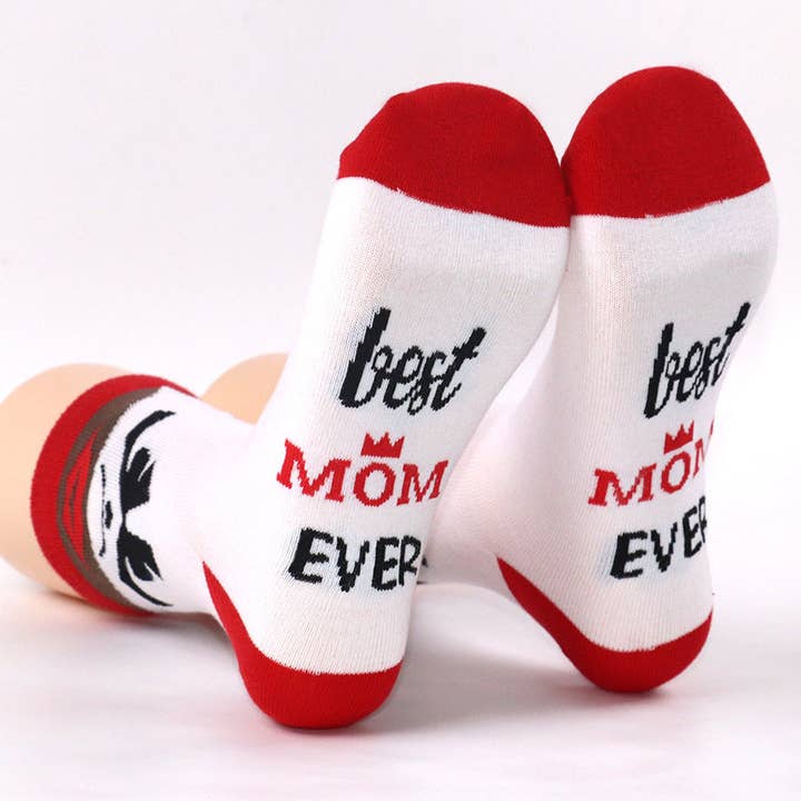 Relay Goods - Wholesale Socks - Women's - Mid-Tube Cotton Mom Mother's Day Gift Letter Jacquard Socks