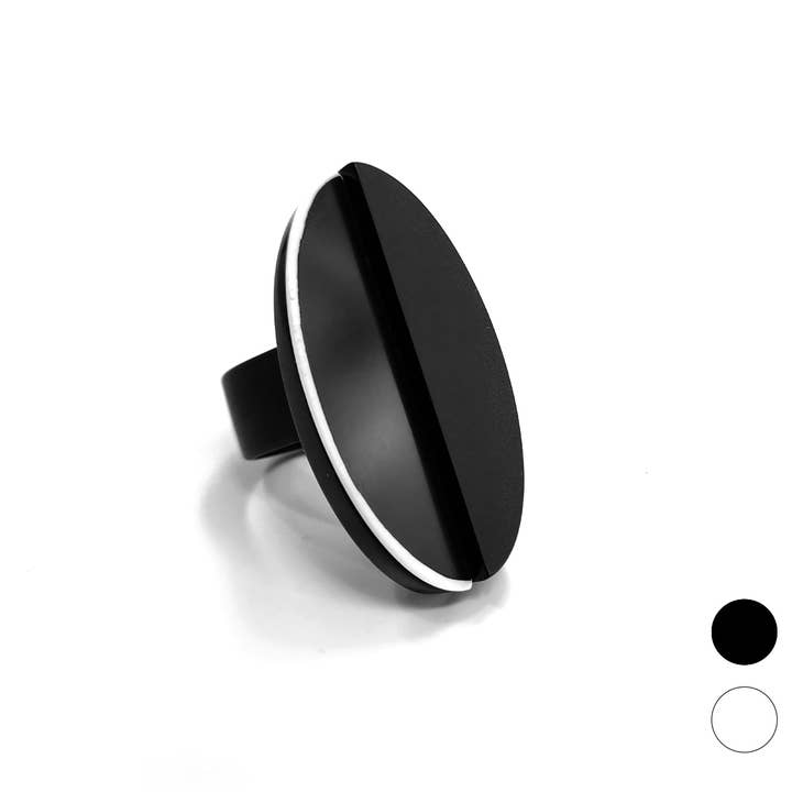 THEADORE BW uttalande akryl ring SVART & VIT linje för wholesale av ALEX+SVET