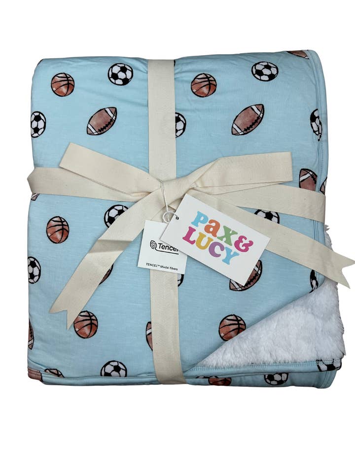 Little MVP Sports Plush Blanket for wholesale by Pax & Lucy