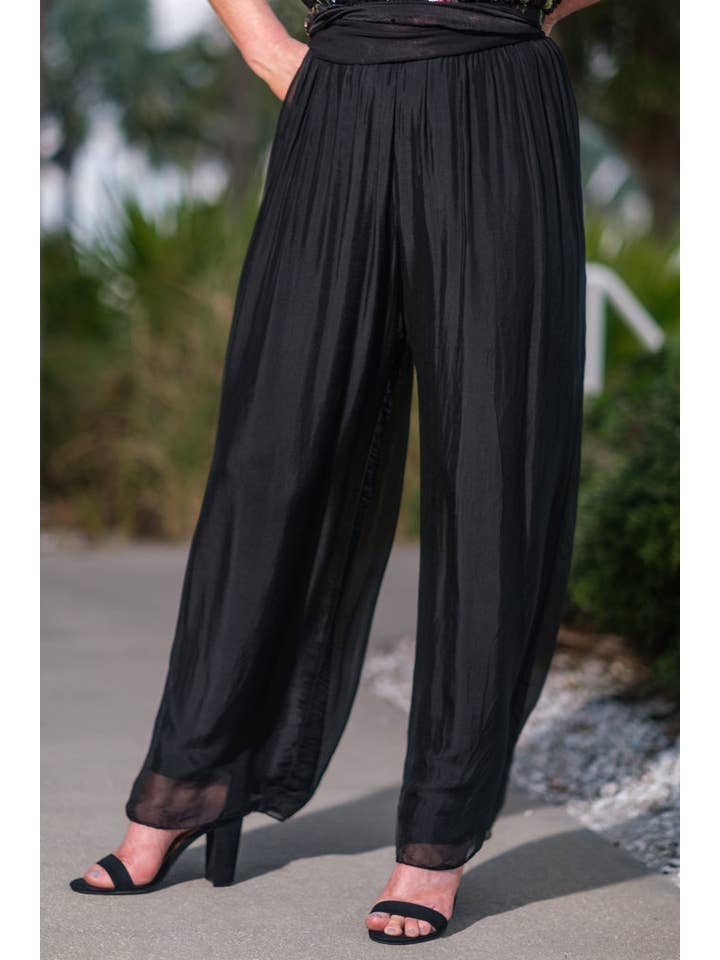 TINA Stephens Italy/Tees By Tina - Wholesale Pants - Women's - Roxy Silk Straight Leg Pant (PL212)1