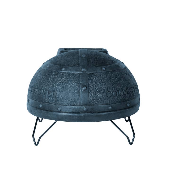 Best Life Patio - Wholesale Outdoor Grill Tools - Handcrafted Blue Collection Clay Pizza Oven with Iron Stand