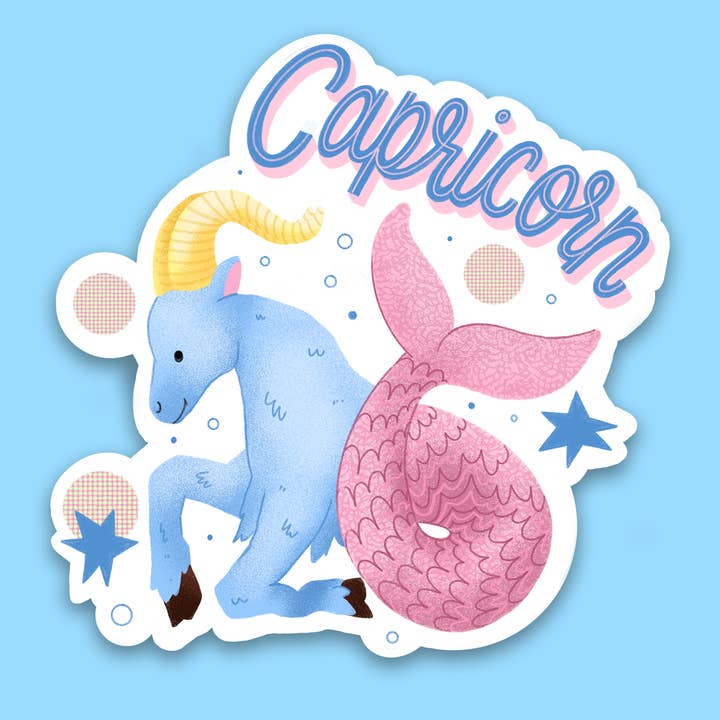 Steinbock-Horoskop-Aufkleber für den Großhandel von Riri Tamura Design