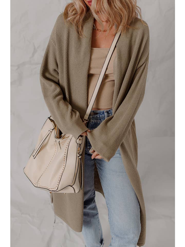 DUNE Solid Textured Knit Open-Front Sweater Cardigan for wholesale on Faire4