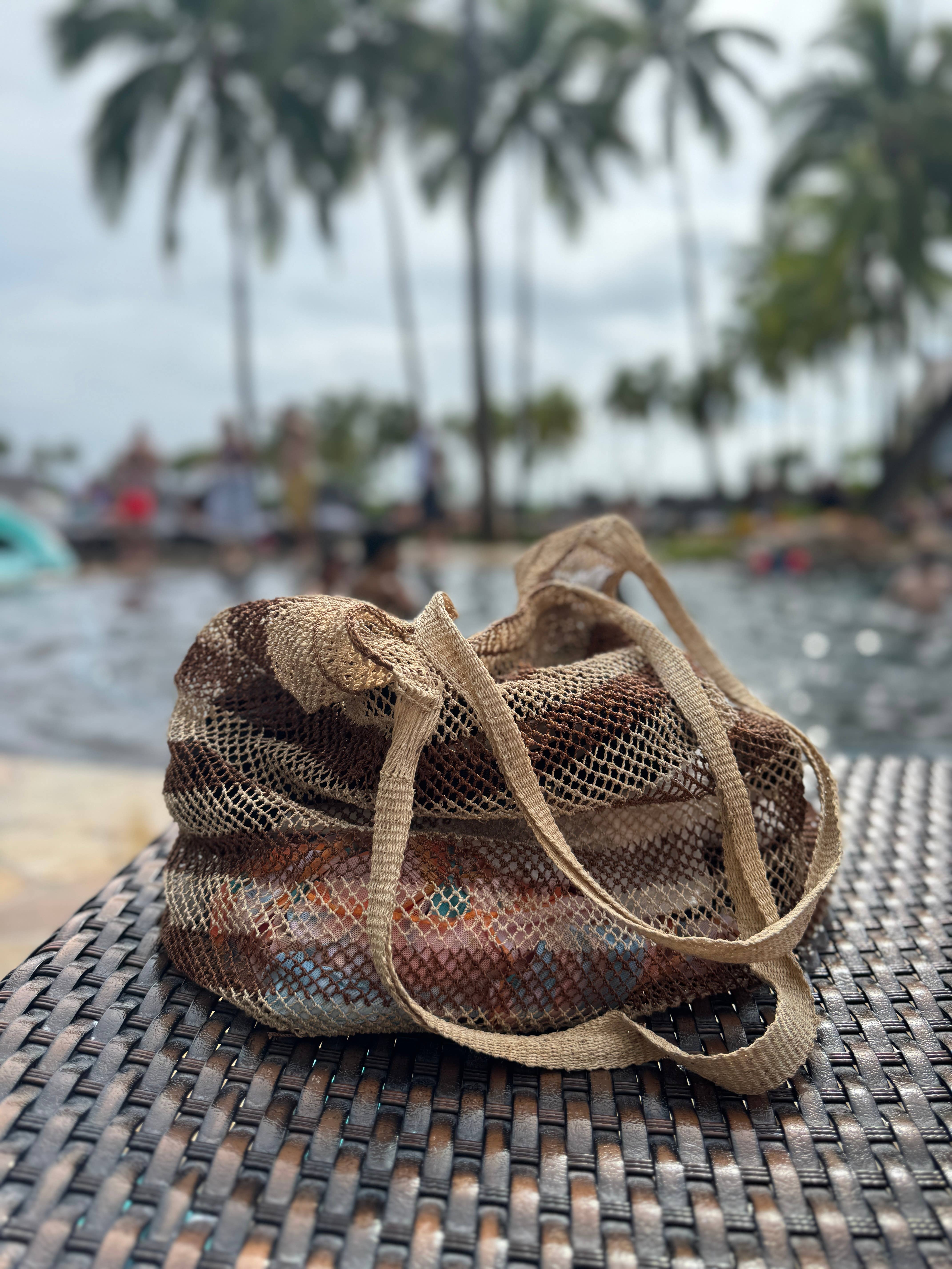 A Million Elephants - Wholesale Tote Bag - Women's - Natural Vine Tote Bag- Stripe - Brown4