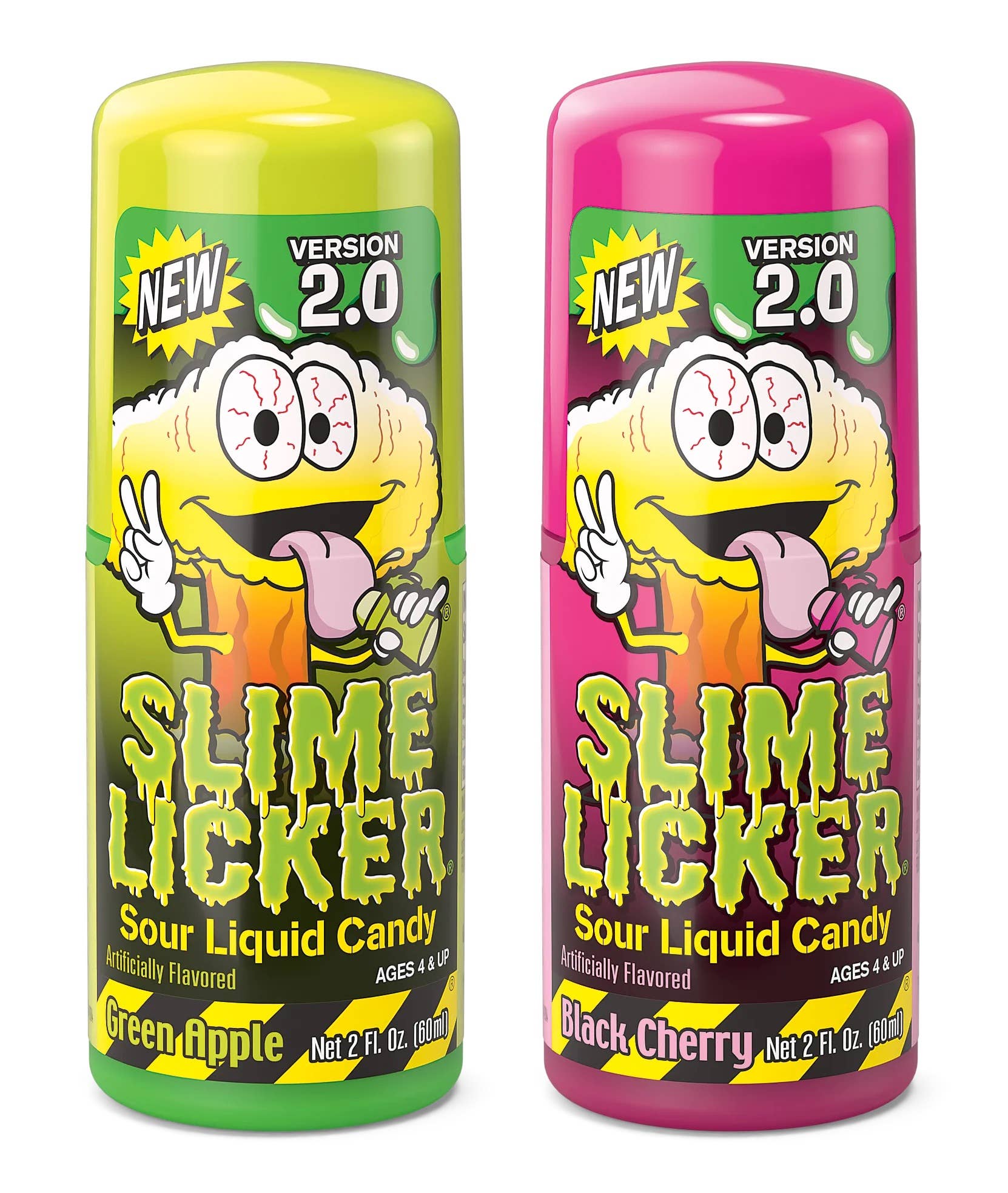 Grandpa Joe's Candy Shop - Wholesale Snack Bar - Slime Licker 2.0, Green Apple/Black Cherry 2oz, 12ct1