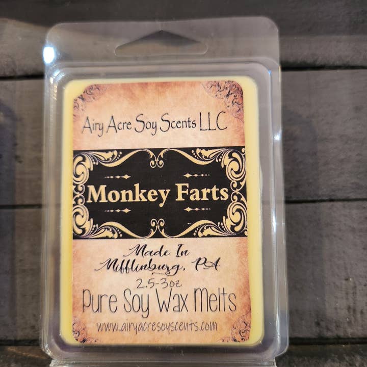 Monkey Farts for wholesale by AIRY ACRE SOY SCENTS LLC