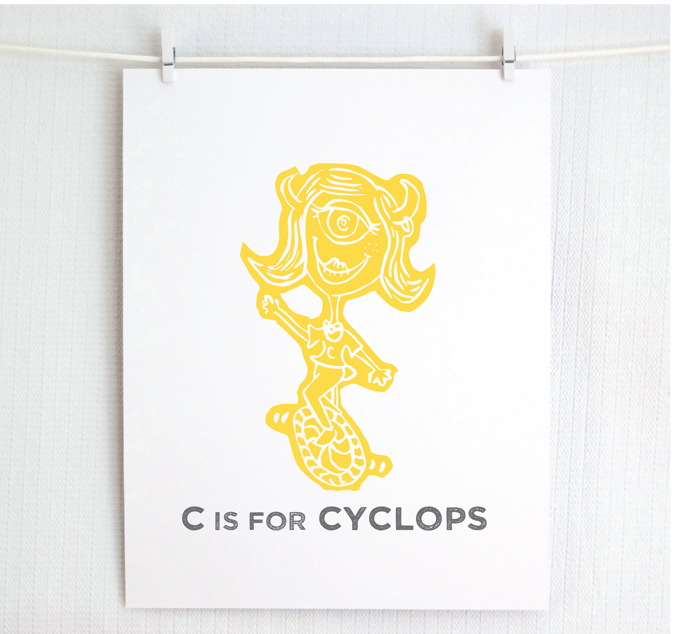 Jamie Palmer Keating - Wholesale Art Print - C is for Cyclops Illustrated Print12
