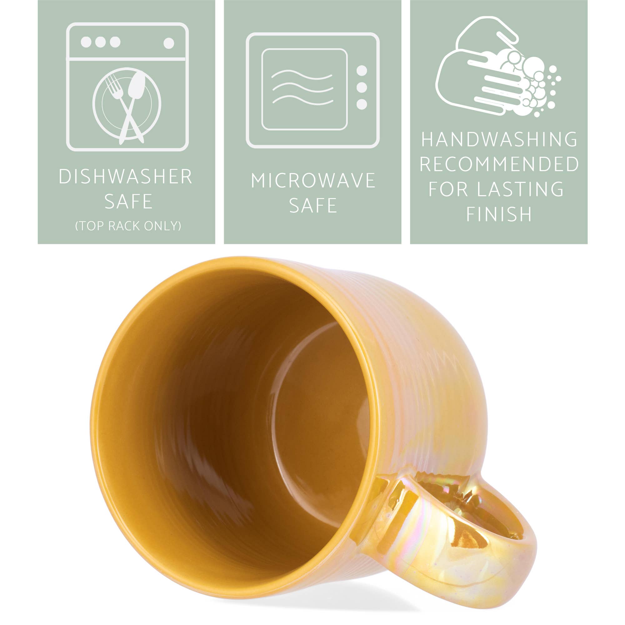 EAST AVENUE - Wholesale Coffee Mug - Mug 4-Pack Gold Glossy Iridescent 17 Oz PRICE IS PER MUG3