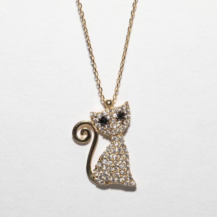 Kat med diamanter Choker halskæde for engroshandel hos Meri Lou Jewelry