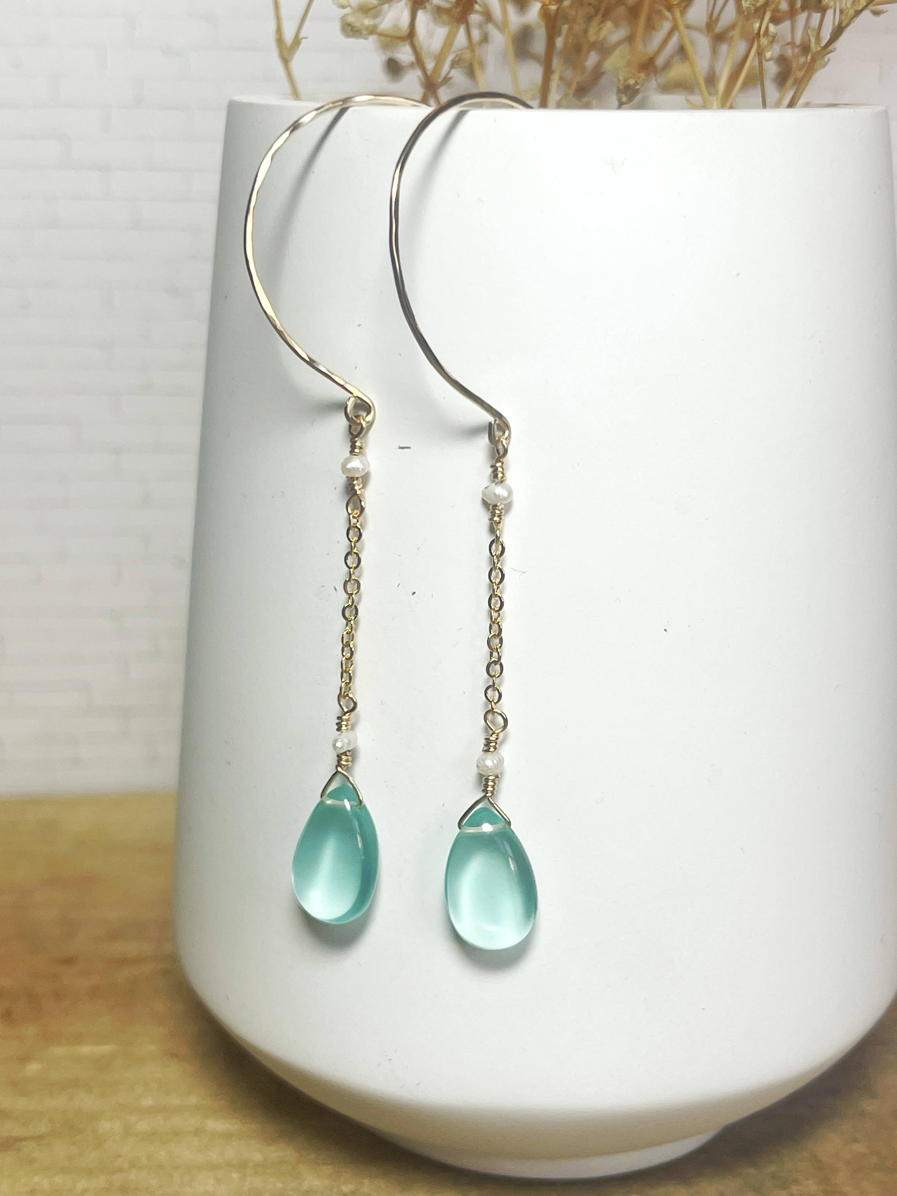 Rage Gems & Jewelry - Wholesale Dangle Earrings - Aqua Dew Drop Earrings