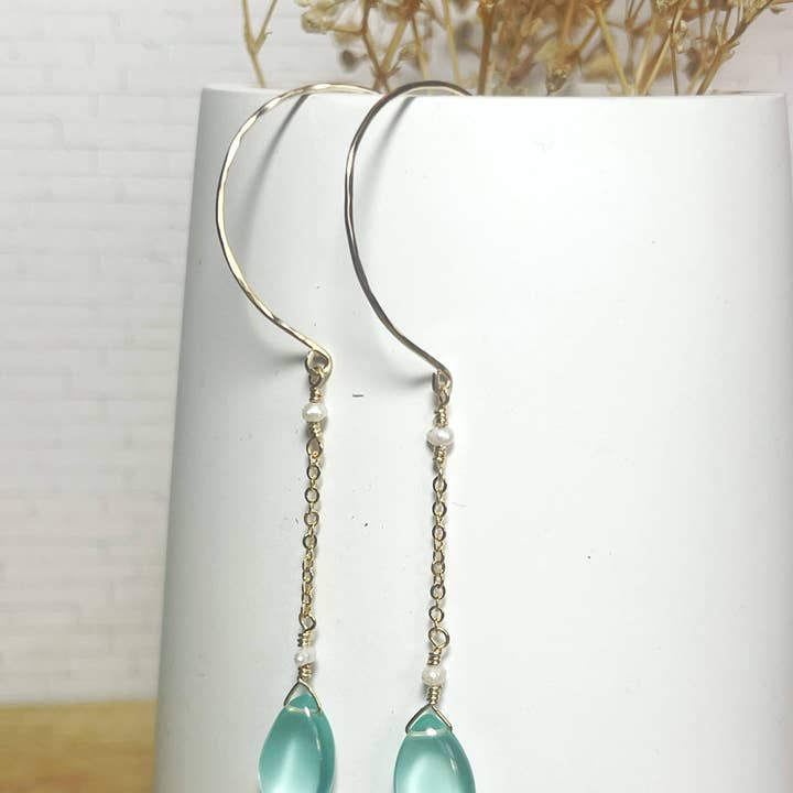 Rage Gems & Jewelry - Wholesale Dangle Earrings - Aqua Dew Drop Earrings0