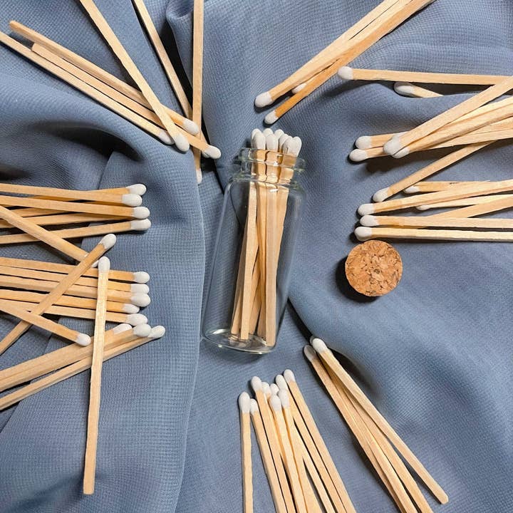 Fiammiferi bianco gesso da 3 pollici | Confezione di fiammiferi di sicurezza | Barattolo per la vendita all'ingrosso da parte di Normanco