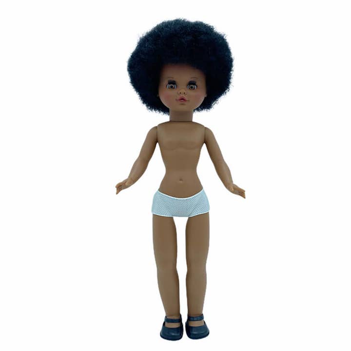 Muñeca de colección y artesanía – wholesale Doll – Kids – Sintra doll 40 cm. nude mulatto hair afro brown eyes
