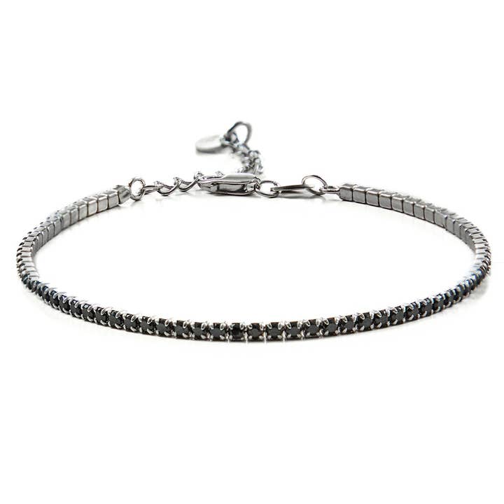 Tennisarmband Schwarze Zirkonia Silber 925 für den Großhandel von d'Este
