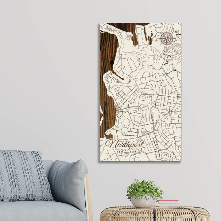 New York: Northport Street Map for wholesale by Fire & Pine
