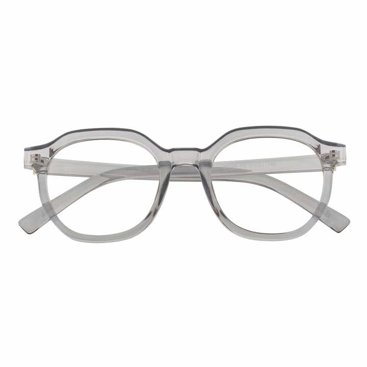 DARIO - Gafas Clásicas de Montura Redonda con Filtro de Luz Azul Lente Transparente Gris Claro para venta al por mayor de Morspecs