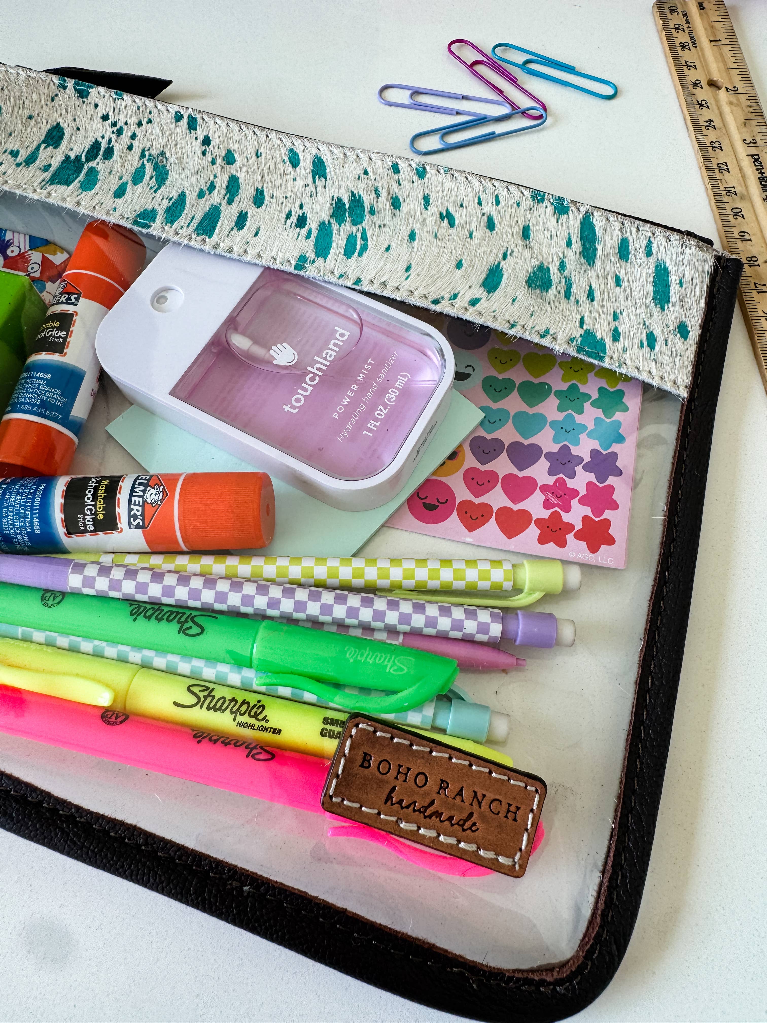 Boho Ranch Shop - Venta al por mayor Bolsa para maquillaje - Neceser de tocador transparente de piel de vacuno, organizador, de viaje3