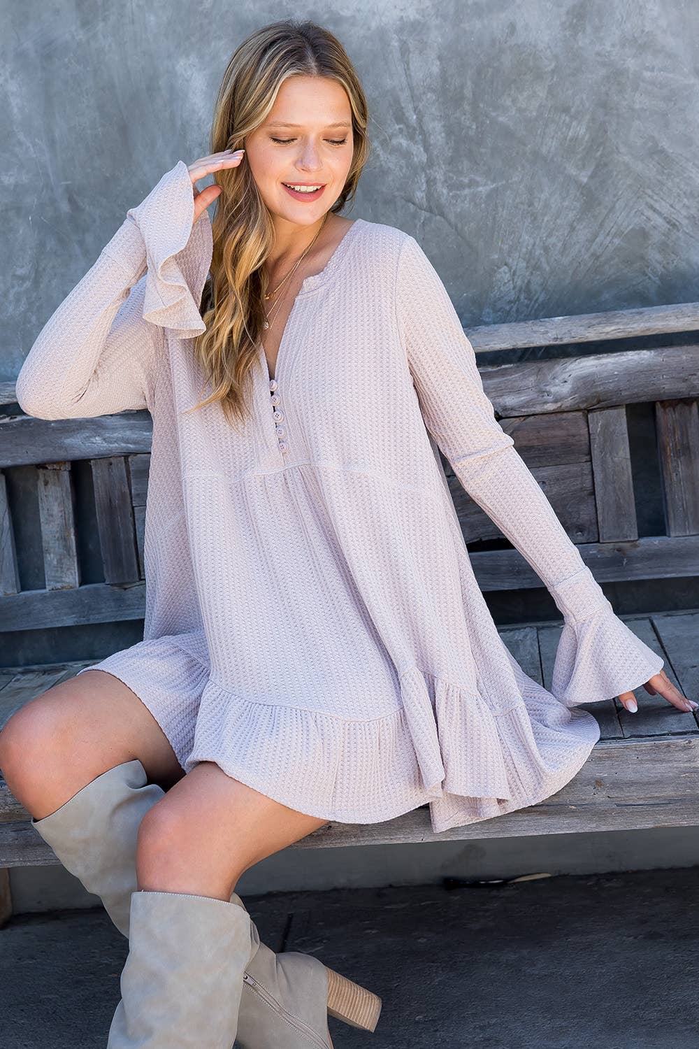 Sweet Lovely by Jen - Wholesale Tunic - Women's - SW275 - Waffle Knit Flare Top80