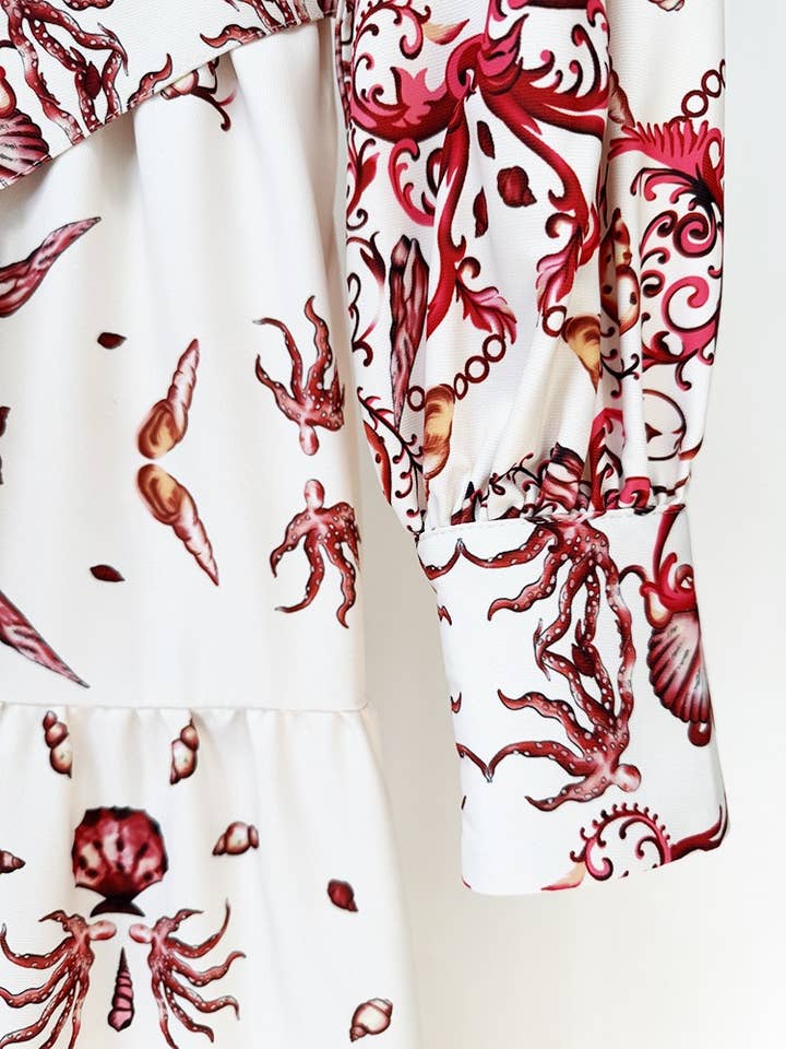 Multi Colored DR473 Floral Print Shirt Collar Long Dress for Spring/Summer for wholesale on Faire