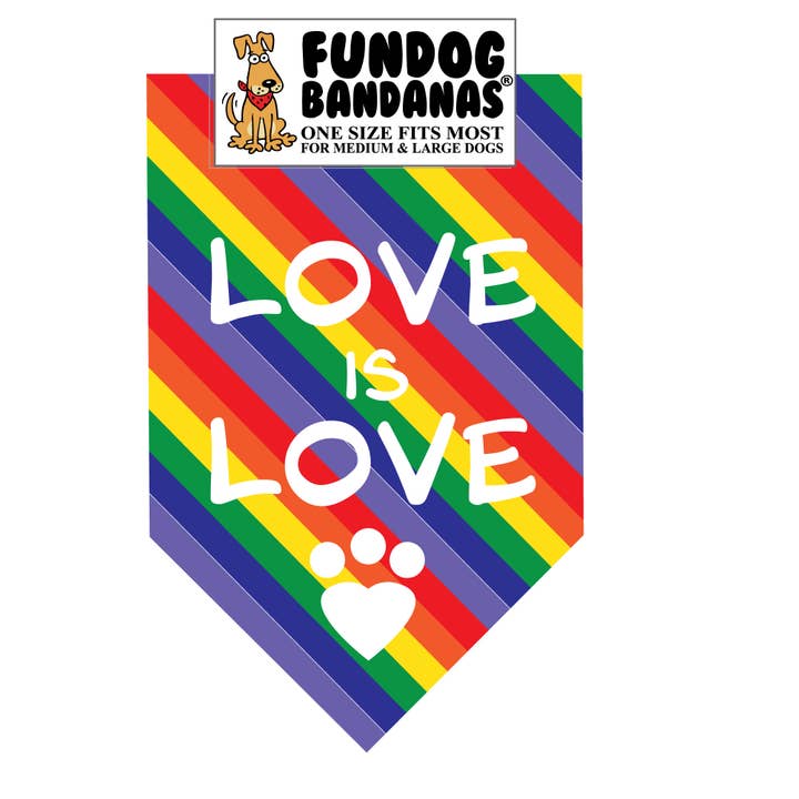 Assorted Rainbow Prints 5 Pack - Love is Love Bandana (Pride Edition) for wholesale on Faire1