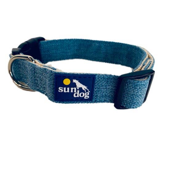 Sun Dog - Wholesale Pet Collar - Dog - Organic Chambray Blue Hemp Collar6