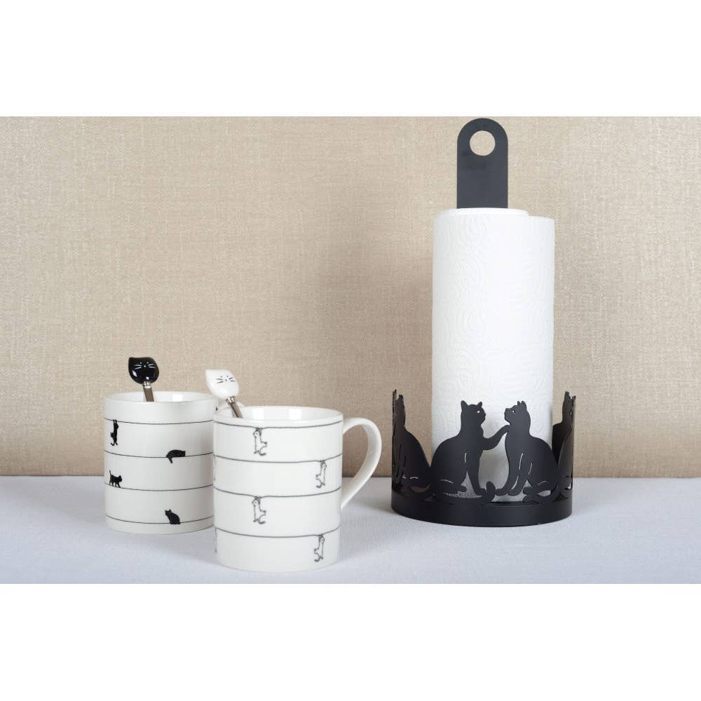 AULICA – Großhandel Tee-/Kaffeetasse – Weiße Teetassen mit Katzendesign - Set aus 2 Stück3