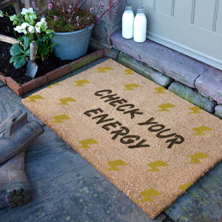 Check Your Energy Doormat (90 x 60cm) for wholesale by Artsy Mats