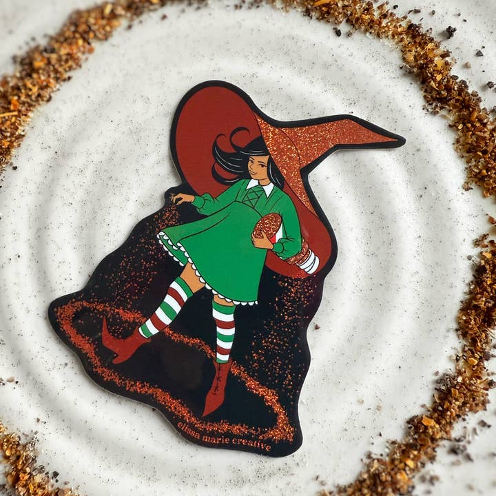 Elissa Marie Creative - Vente Autocollant - Autocollant Pailleté Bruja Épicé | sorcière tajin | cercle de sel